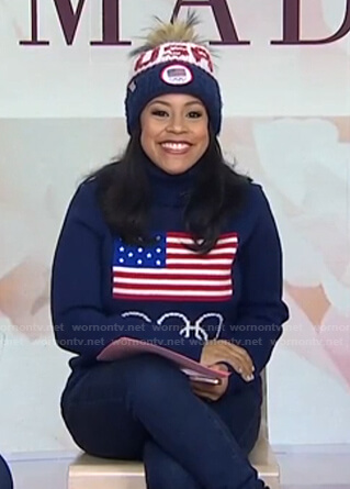 Sheinelle’s american flag olympic sweater on Today