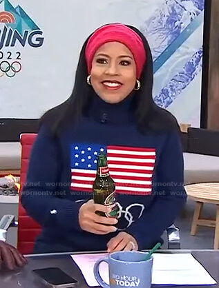 Sheinelle’s american flag olympic sweater on Today