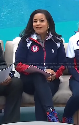 Sheinelle’s navy track jacket on Today