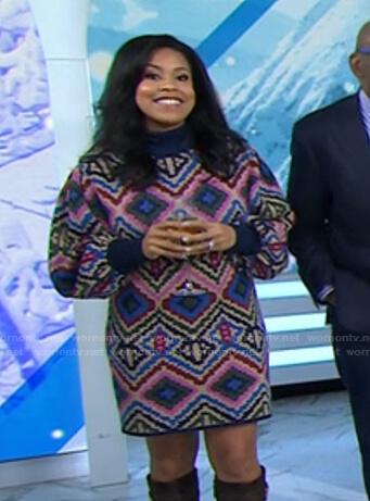 Sheinelle’s print sweater dress on Today