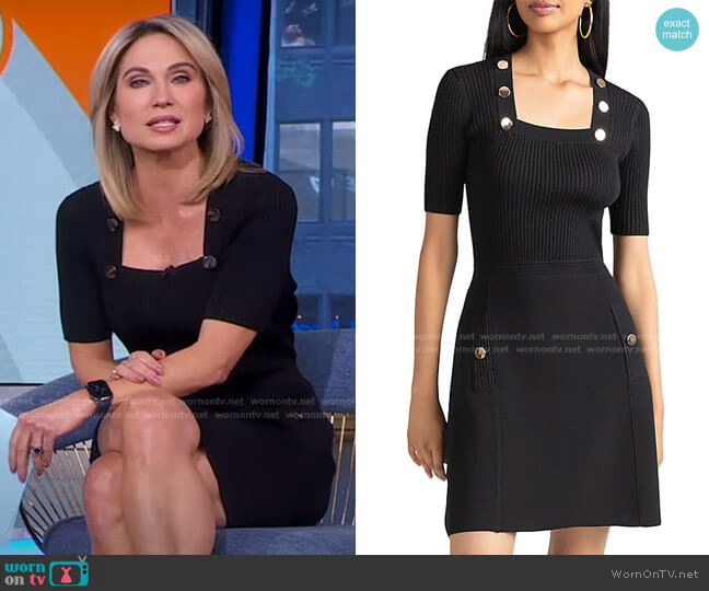 WornOnTV: Amy’s black square neck dress on Good Morning America | Amy ...