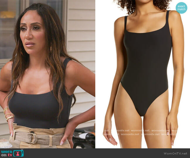 Fits Everybody Square Neck Sleeveless Bodysuit by Skims worn by Melissa Gorga  on The Real Housewives of New Jersey