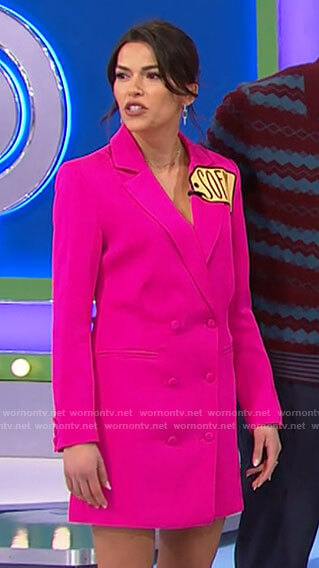 Sofia Pernas's pink blazer dress on The Price is Right