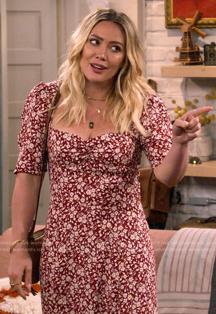 Sophie's red floral midi dress on How I Met Your Father
