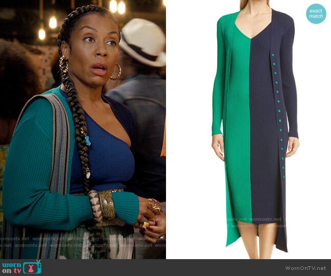 Staud Shoko Sweater Dress worn by Dr. Nya Wallace (Karen Pittman) on And Just Like That