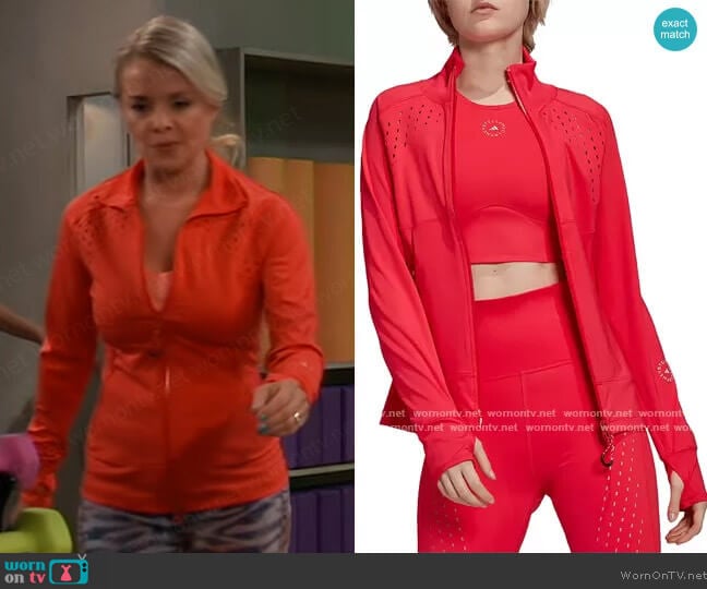 TruePurpose Stretch Jersey Midlayer Jacket by Adidas by Stella McCartney worn by Felicia Scorpio (Kristina Wagner) on General Hospital