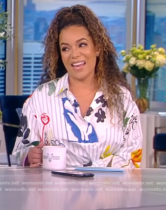 Sunny's floral stripe shirtdress on The View