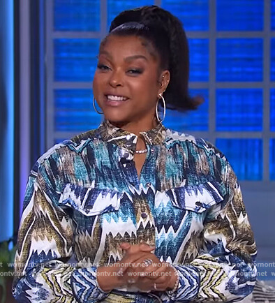 Taraji P. Henson's chevron jumpsuit on The Kelly Clarkson Show