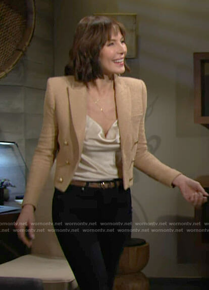 Taylor's cropped tweed blazer on The Bold and the Beautiful