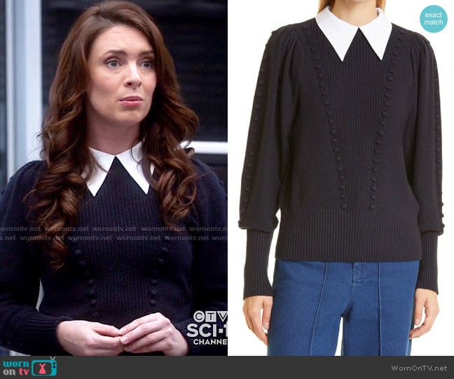 Ted Baker Aledina Collared Sweater worn by Gideon (Amy Louise Pemberton) on Legends of Tomorrow