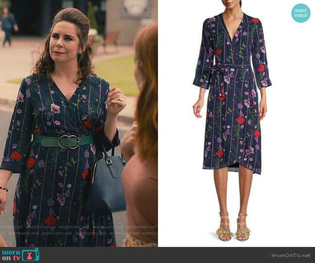 Floral-Print Wrap Dress by Ted Baker worn by Allison Gabriel on Sweet Magnolias