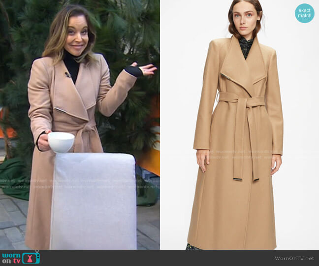 Rosell Wrap-Over Wool-Blend Coat by Ted Baker worn by Jenn Falik on Today