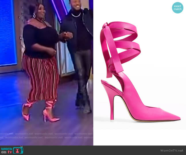 Venus slingback pumps by The Attico worn by Bevy Smith on The Wendy Williams Show