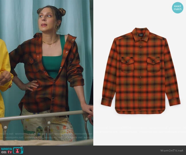 Classic shirt with check by The Kooples worn by Nomi Segal (Emily Arlook) on Grown-ish