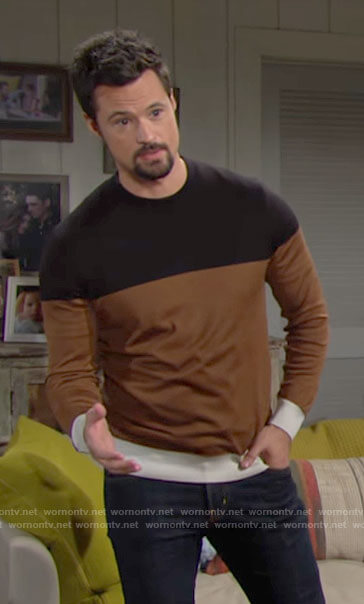 Thomas's colorblock sweater on The Bold and the Beautiful