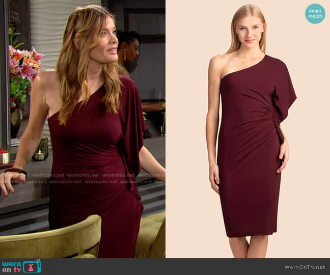 Trina Turk Ratio Dress in Cab Franc worn by Phyllis Summers (Michelle Stafford) on The Young and the Restless