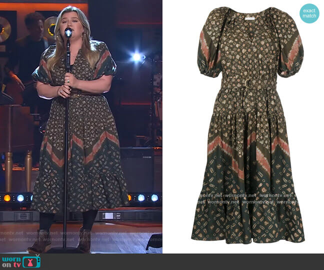 Josefina Dress by Ulla Johnson worn by Kelly Clarkson on The Kelly Clarkson Show