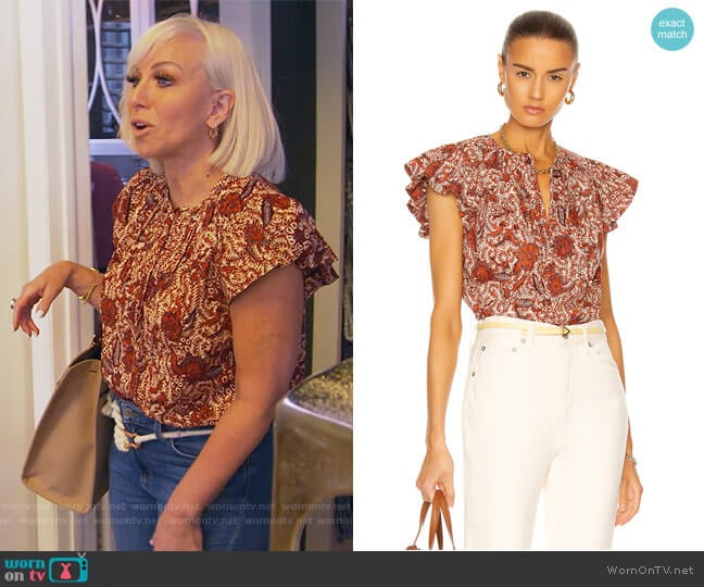 Shani Blouse by Ulla Johnson worn by Margaret Josephs on The Real Housewives of New Jersey