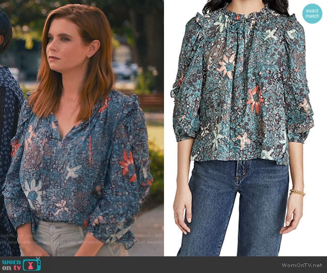 Manet Blouse by Ulla Johnson worn by Maddie Townsend (JoAnna Garcia Swisher) on Sweet Magnolias