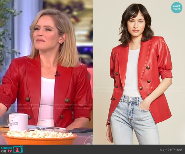 Edra Leather Dickey Jacket by Veronica Beard worn by Sara Haines on The View