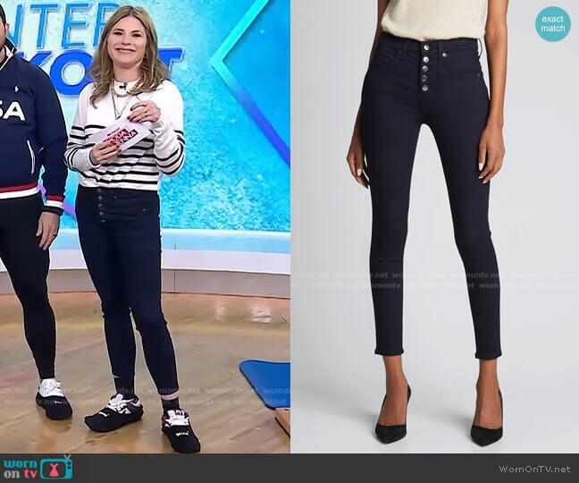 Debbie High-Rise Skinny Jeans by Veronica Beard worn by Jenna Bush Hager on Today