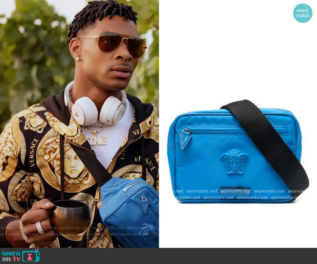 Medusa Belt Bag by Versace worn by Christian King (Ashlee Brian) on The Kings of Napa