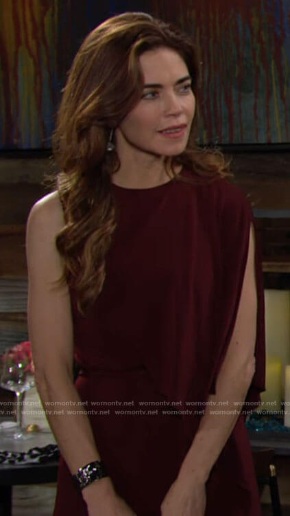 Victoria’s red one sleeve dress on The Young and the Restless