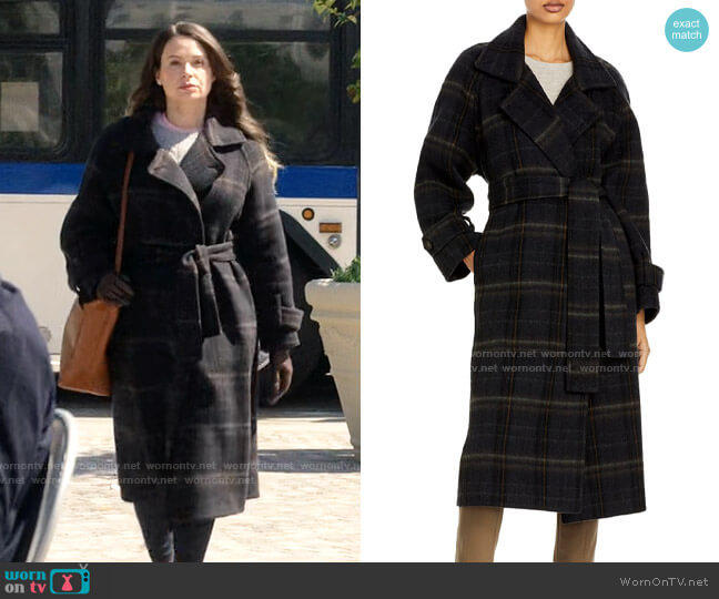Vince Belted Plaid Coat worn by Rachel Williams (Katie Lowes) on Inventing Anna