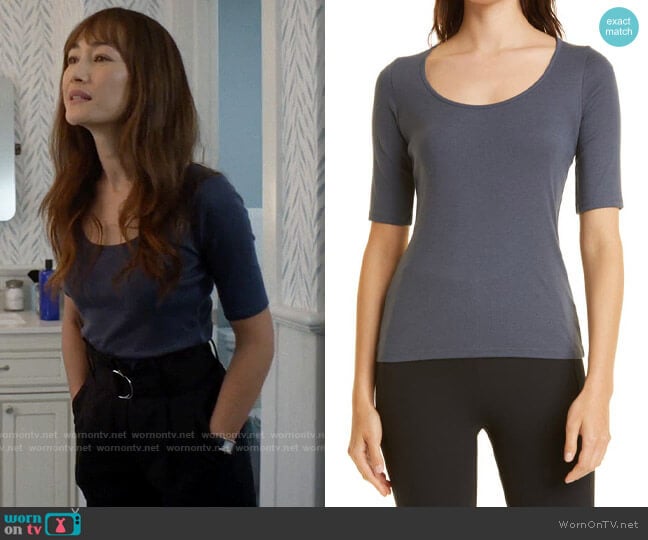 Vince Elbow Sleeve Scoop Neck T-Shirt worn by Sarah (Maggie Q) on Pivoting