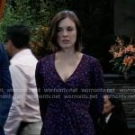 Willow’s burgundy floral twisted dress on General Hospital