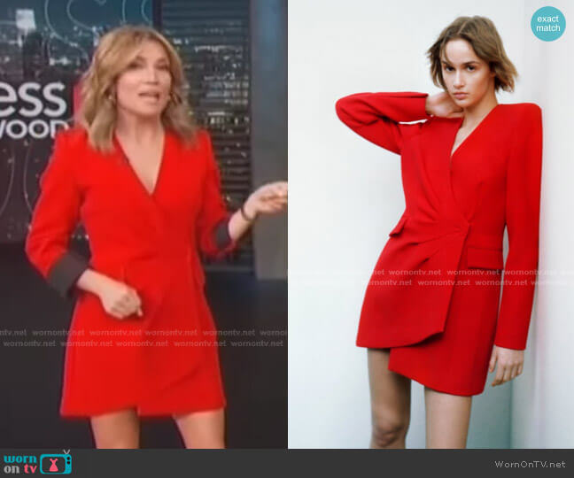 WornOnTV: Kit’s red wrap blazer dress on Access Hollywood | Kit Hoover ...