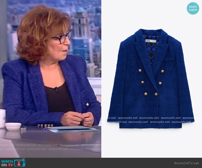 Textured Tailored Blazer by Zara worn by Joy Behar on The View