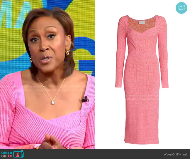 WornOnTV: Robin’s pink ribbed knit dress on Good Morning America ...