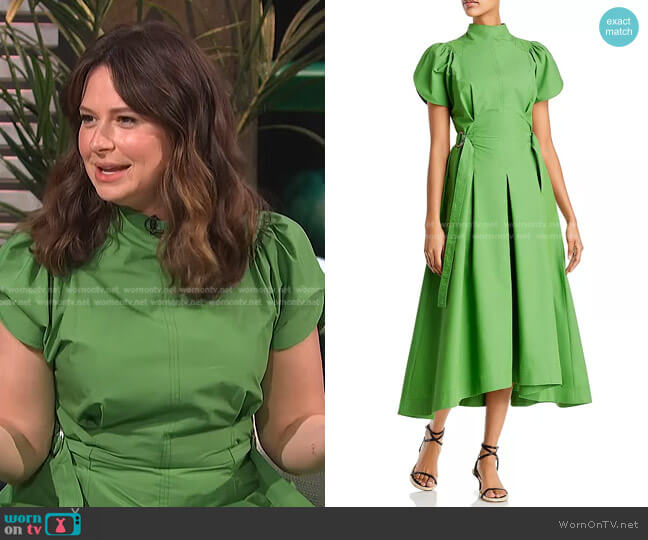 Side Tie Mock Neck Dress by 3.1 Phillip Lim worn by Katie Lowes on E! News Daily Pop