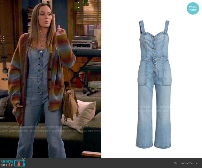 7 for all mankind Corset Tank Denim Playsuit worn by Meredith (Leighton Meester) on How I Met Your Father