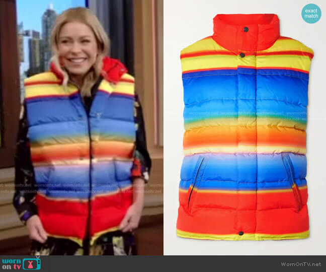 WornOnTV: Kelly’s multicolor striped down vest on Live with Kelly and ...