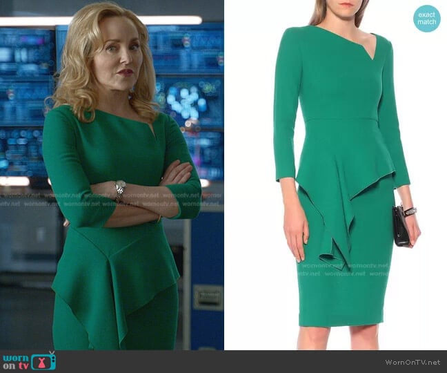 Abbaye Wool Crepe Midi Dress by Roland Mouret worn by Marissa Morgan (Geneva Carr) on Bull