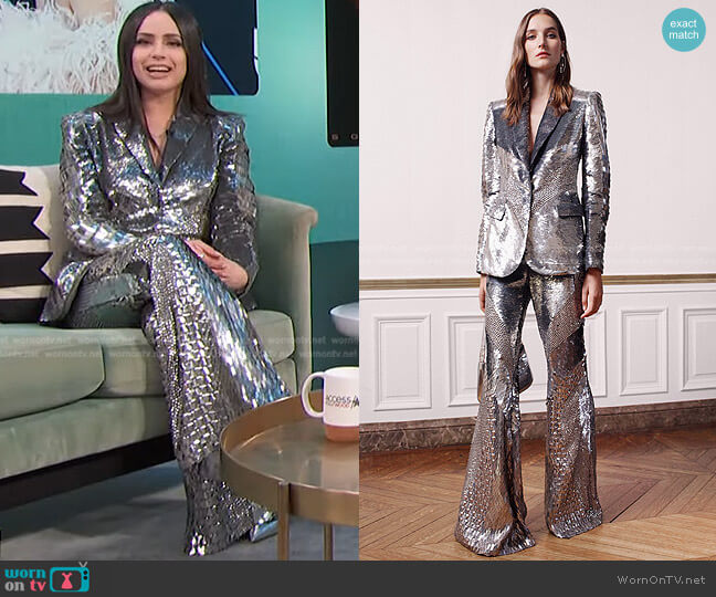 Spring 2019 Couture by Alberta Ferretti worn by Sofia Carson on Access Hollywood