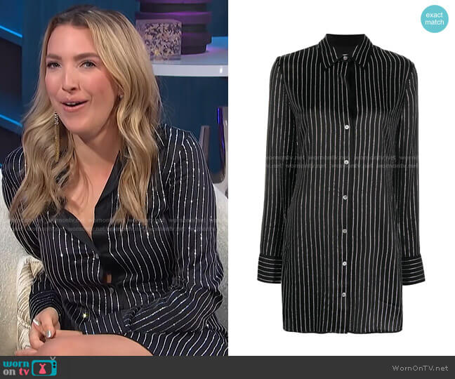 WornOnTV: Jackie Schimmel's black crystal striped shirtdress on E