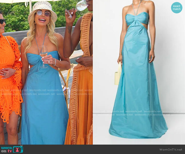 WornOnTV: Lisa's blue chevron pleated midi dress on The Real Housewives of  Miami