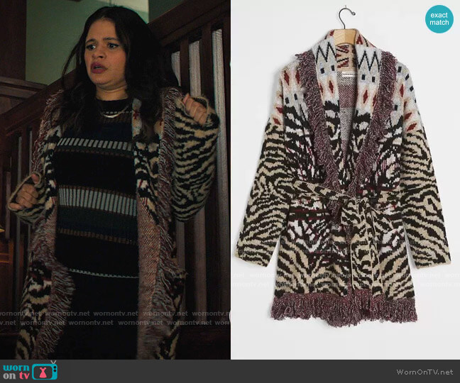 Anthropologie Paloma Fringed Cardigan worn by Mel Vera (Melonie Diaz) on Charmed