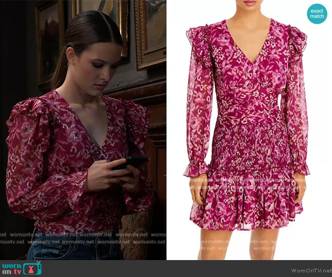 Floral Print Ruched Top by Aqua worn by Esme (Avery Kristen Pohl) on General Hospital