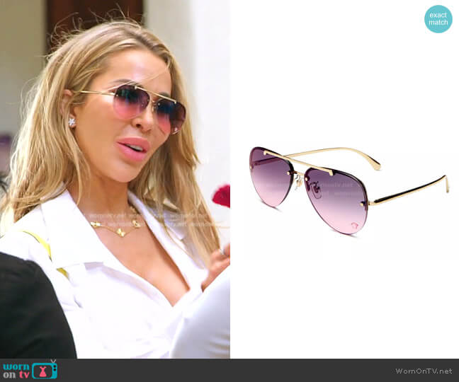 Aviator Sunglasses by Versace worn by Lisa Hochstein (Lisa Hochstein) on The Real Housewives of Miami