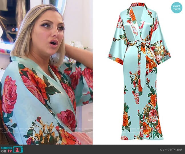 Floral Print Robe by Babeyond worn by Gina Kirschenheiter on The Real Housewives of Orange County