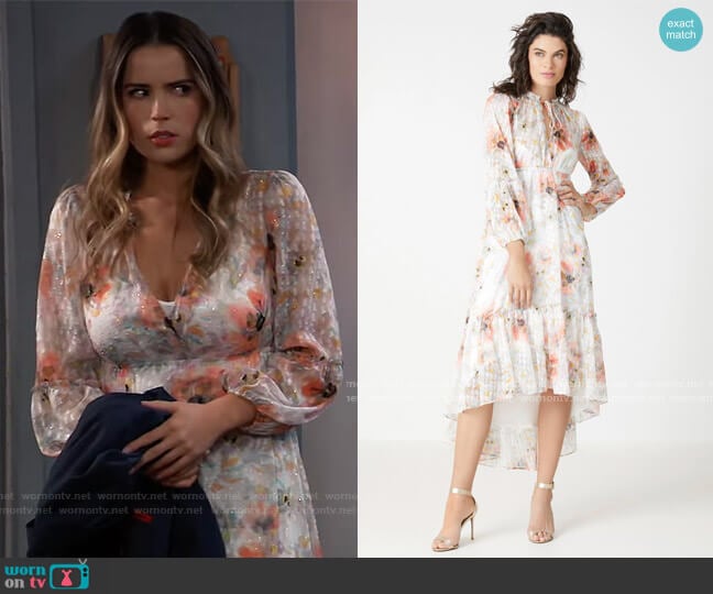 Easton High-Low Dress by BCBGMAXAZRIA worn by Sasha Gilmore (Sofia Mattsson) on General Hospital