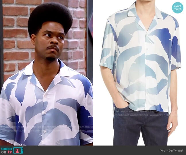 BOSS Lell O Camp Shirt worn by Carter (Julian Gant) on Call Me Kat