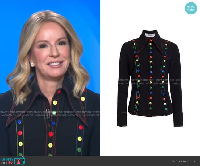 Button-Trimmed Shirt by Christopher John Rogers worn by Dr. Jennifer Ashton on Good Morning America