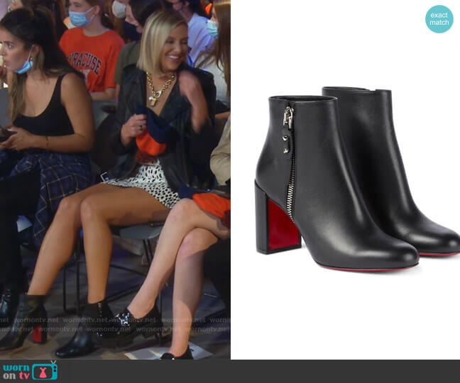 Ziptotal 85 leather ankle boots by Christian Louboutin worn by Gina Kirschenheiter on The Real Housewives of Orange County