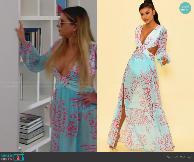 Cut-Out Maxi Dress by Luxxel worn by Adriana de Moura  on The Real Housewives of Miami