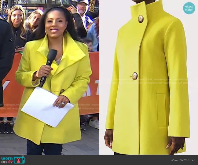 WornOnTV: Sheinelle’s yellow coat with large buttons on Today ...